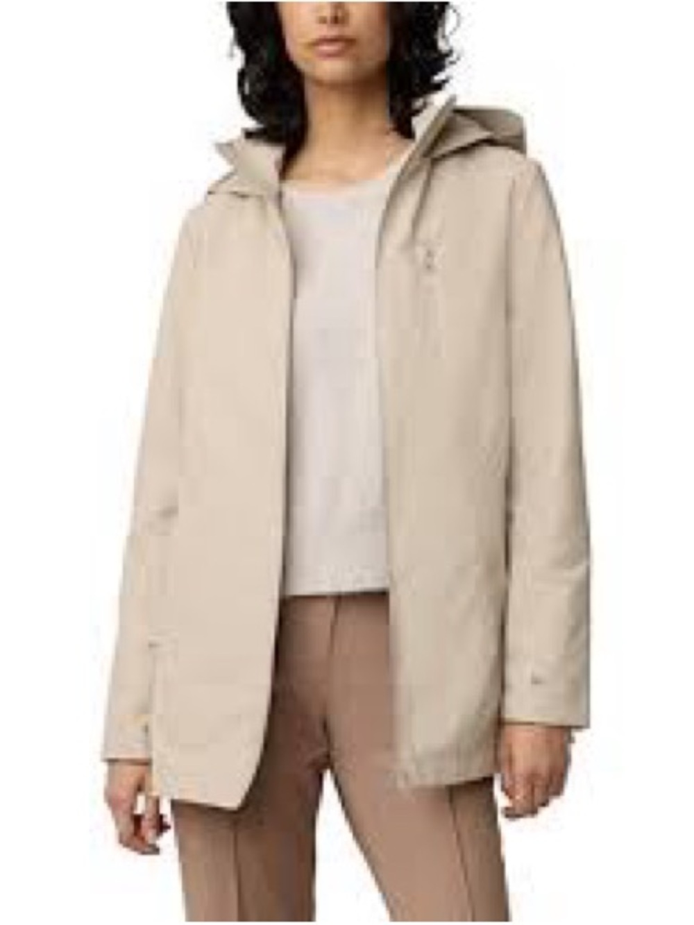 Soia & Kyo Light Beige Hooded Trench Coat